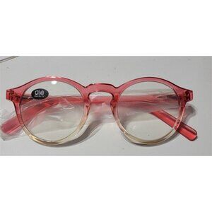 EyeKepper Sheer Red 1.25 Round Frame Anti Blue Light Reading Glasses 113239